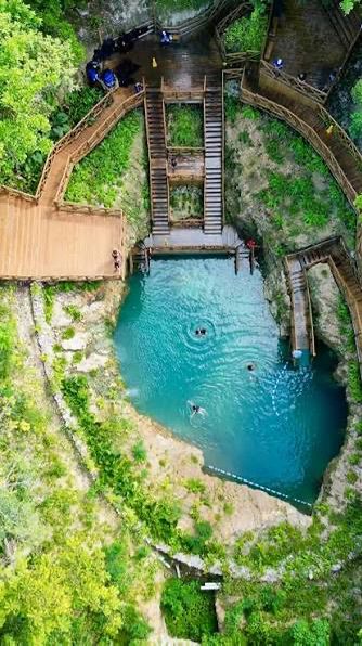 Zip line adventure through jungle canopy